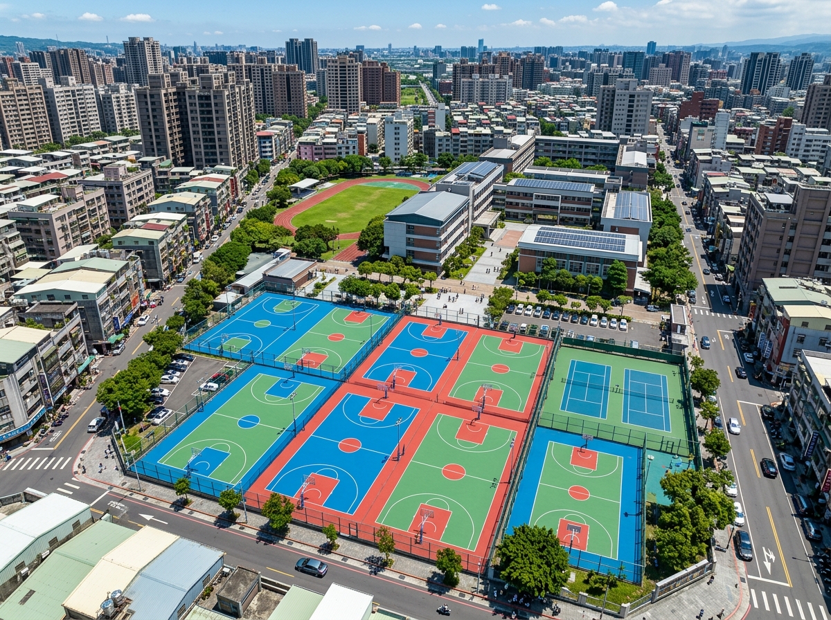 铁岭市塑胶颗粒硅PU篮球场 - 方案
